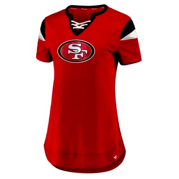 Women’s Fanatics Branded San Francisco 49ers Iconic Team Athena - T-Shirt - Picture 2 of 4